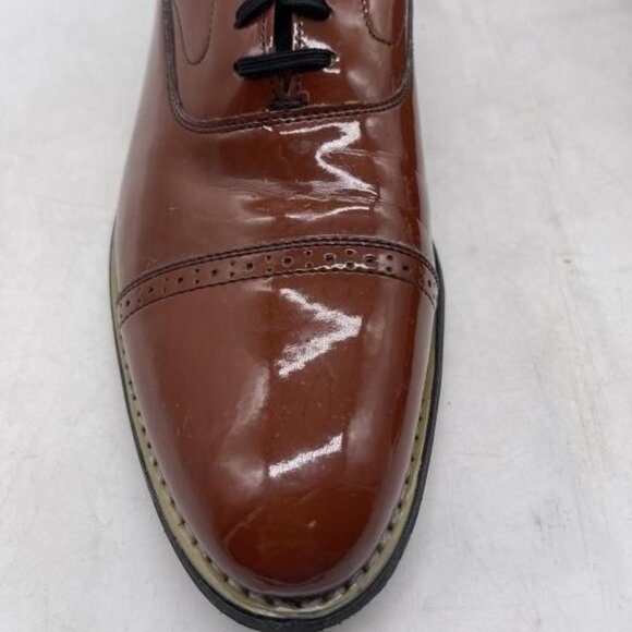 Stacy Adams Brown Patent Italian Leather Loafers Dress Shoes size 10.5 - Picture 3 of 6
